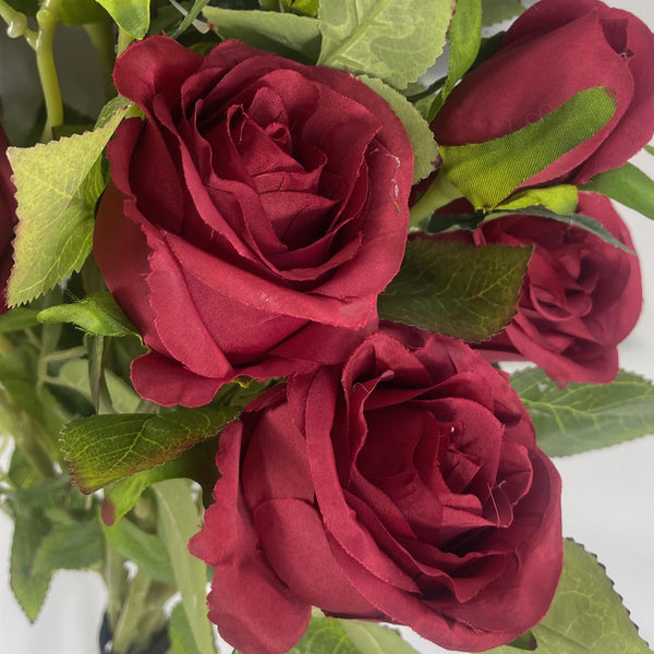 Pack of 6 x 60cm Artificial Red Rose Flower - Premium Quality