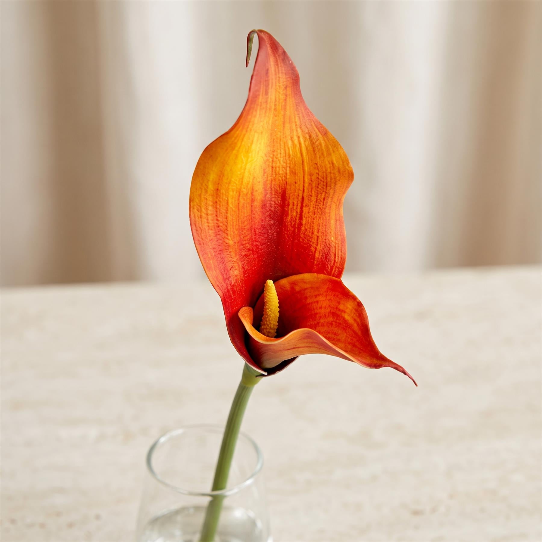 Pack of 6 x 70cm Artificial Orange Calla Lily Stems