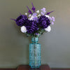 Leaf 80cm Purple Chrysanthemum Arrangement Glass Vase