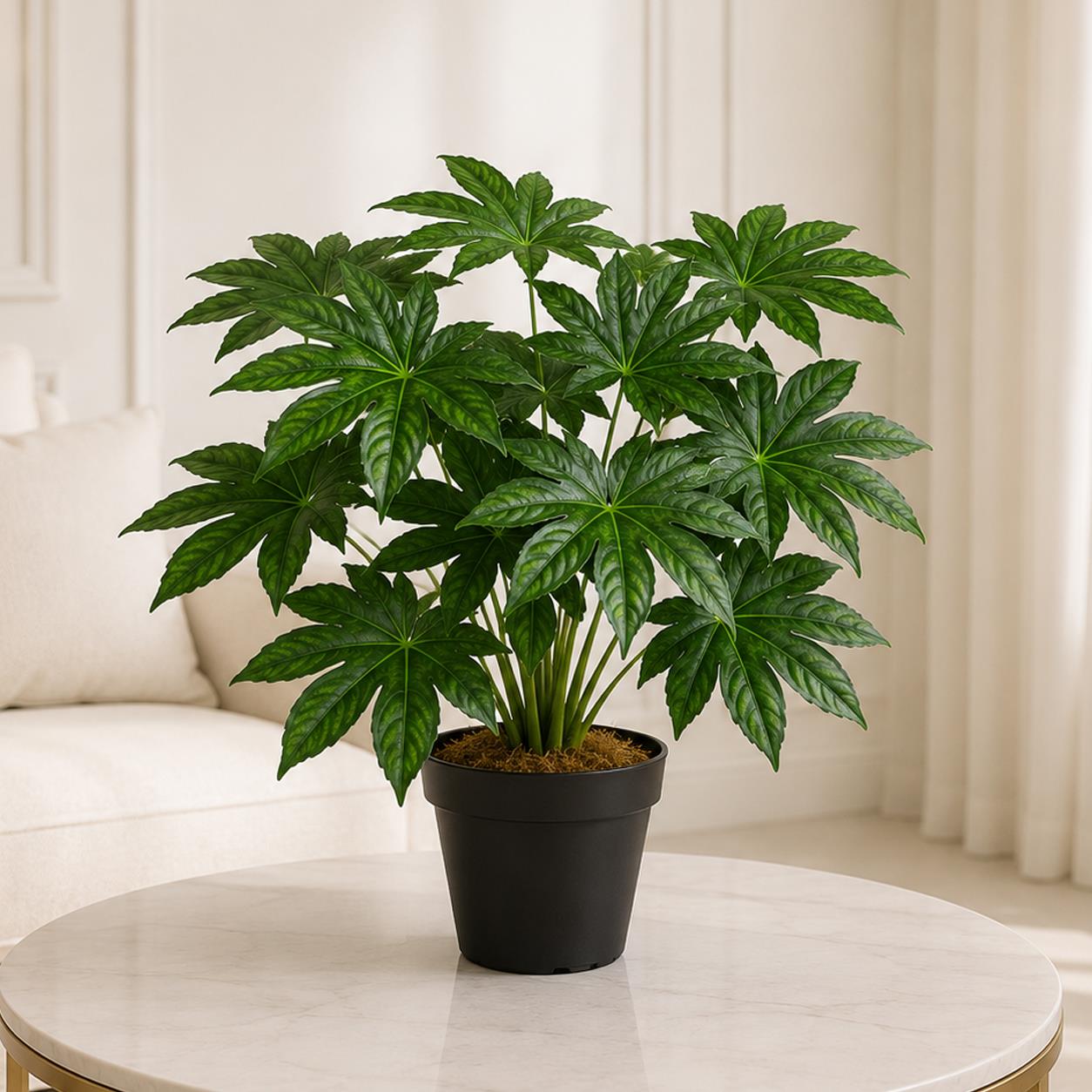 60cm Leaf Design UK Realistic Large Artificial Foliage Plant with Pot