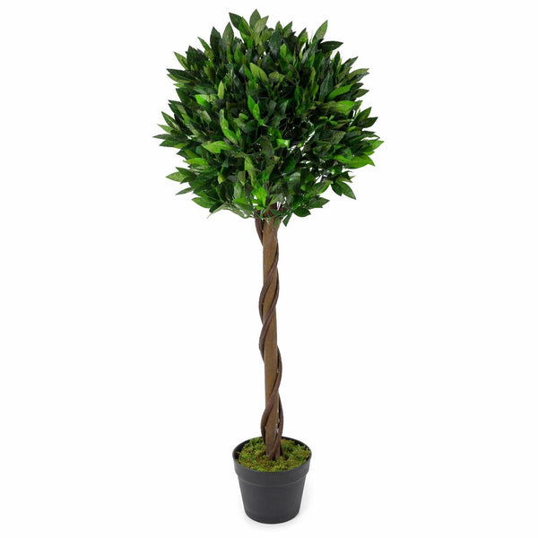 Artificial 120cm Leaf Design UK Realistic Bay Laurel Topiary Ball Tree