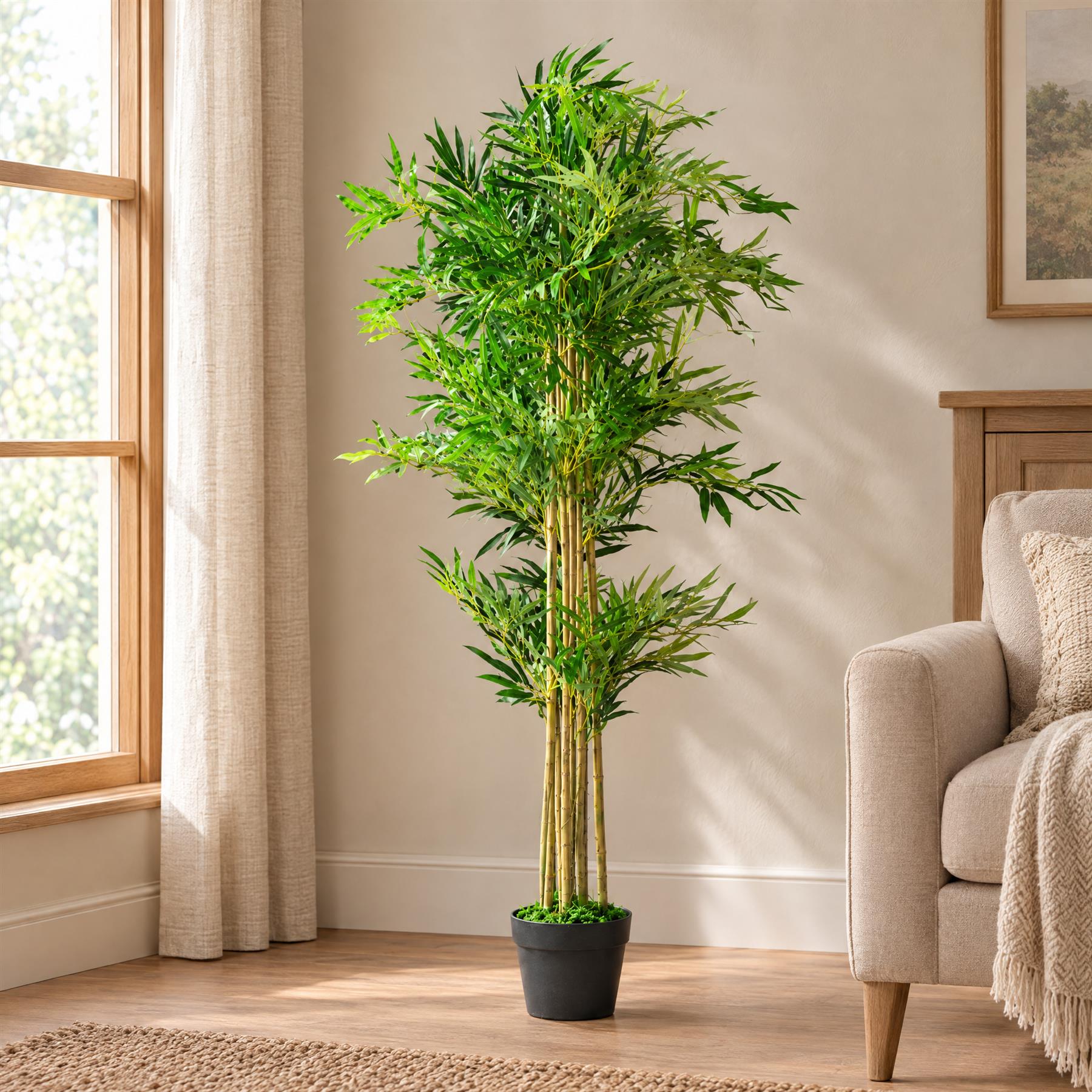 (5ft) Natural Look Artificial Bamboo Plants Trees - XL 150cm