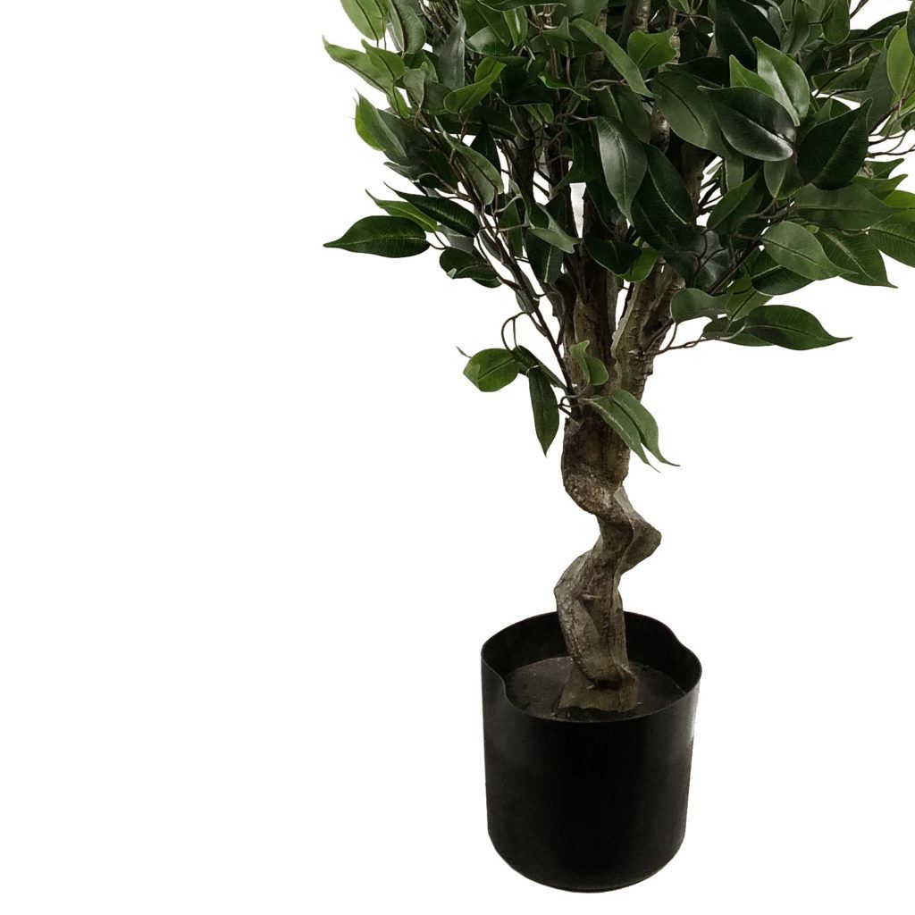 110cm Artificial Ficus Tree Silver Planter