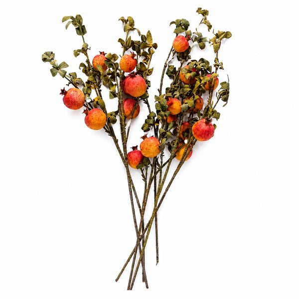 Pack of 6 x 75cm Artificial Pomegranate Stem Artificial Yellow