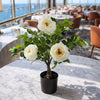 70cm White Camellia Rose Plant Artificial - Premium Quality