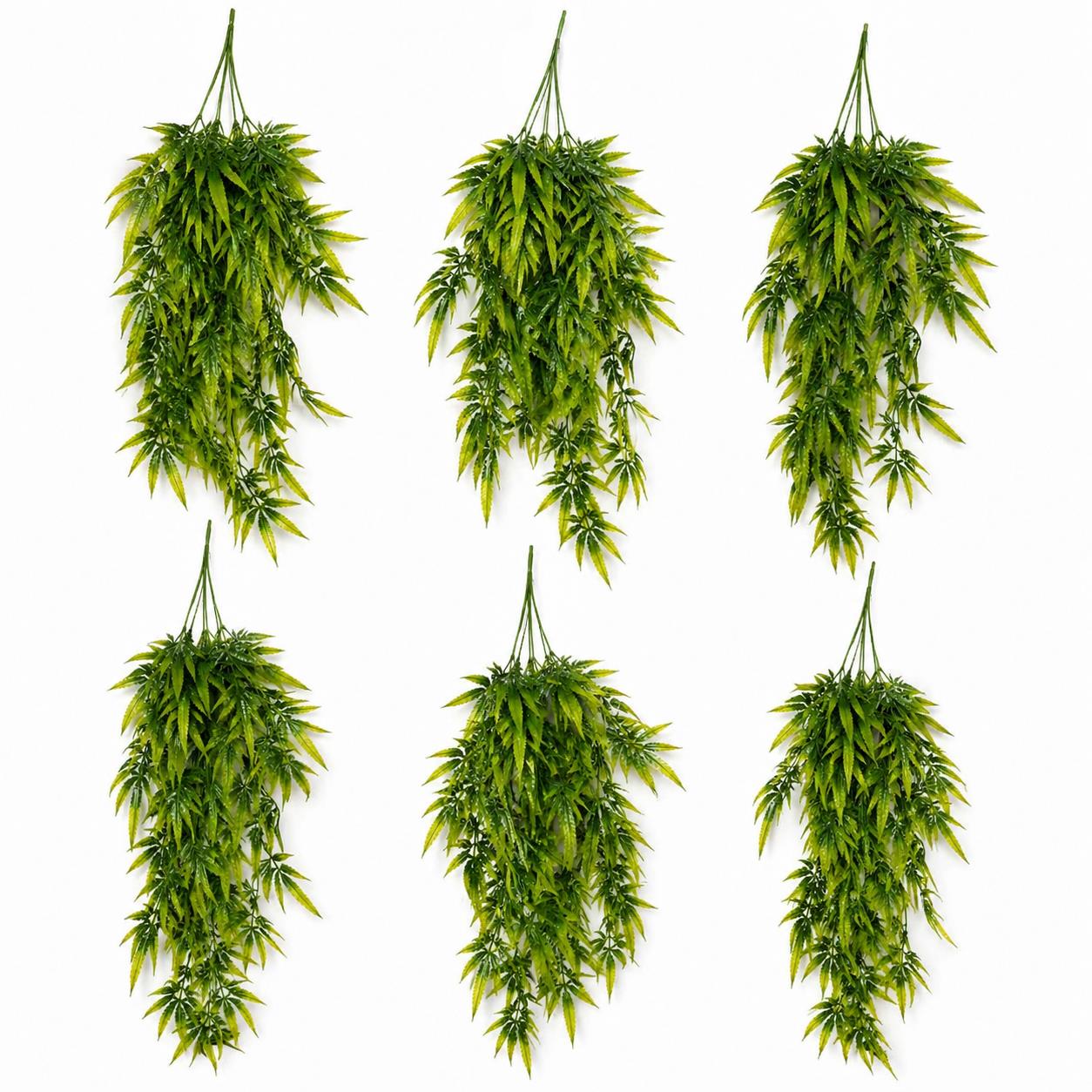 Pack of 6 x 70cm Artificial Trailing Fern Leaf Plant Hanging Faux Greenery