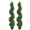 Artificial 120cm (4ft) Tall Boxwood Tower Tree Topiary Spiral Metal Top