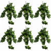Pack of 6 x 70cm Artificial Trailing Grape Ivy Plant Faux Hanging Foliage - Green