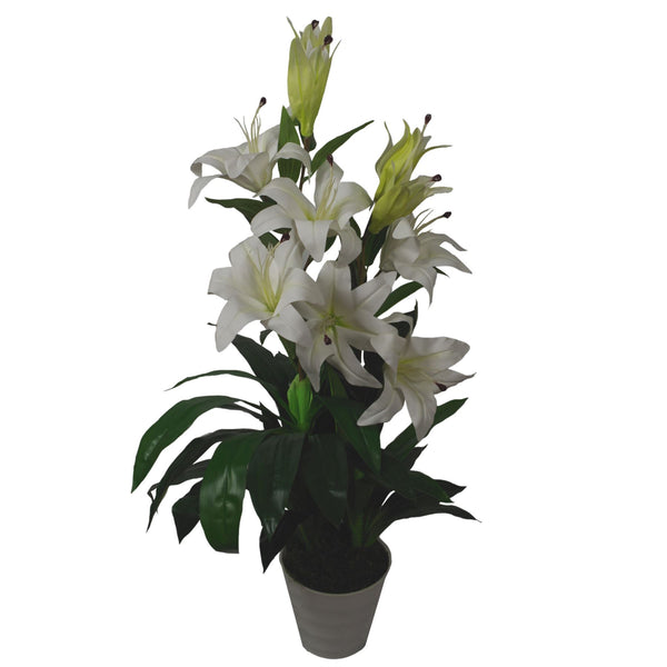 Artificial Flower Plant Tree 90cm Pink Lily 90cm Planter