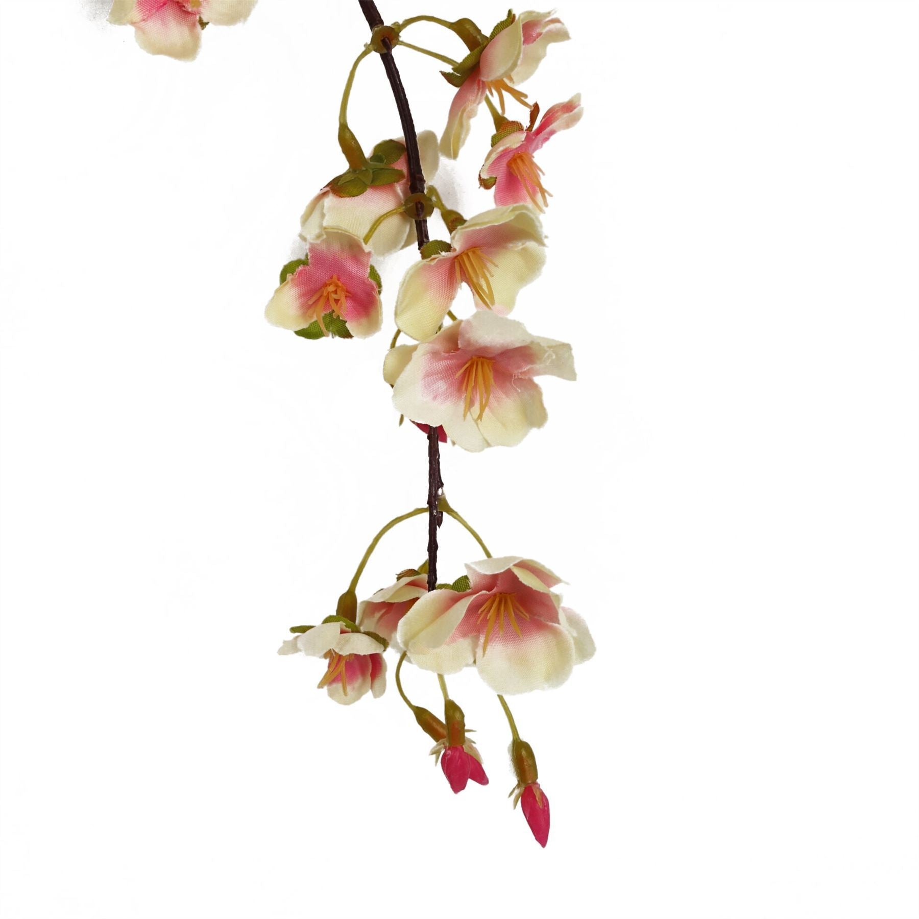 Pack of 6 x 110cm Natural Pink Trailing Cherry Blossom Stem Artificial - Premium Quality