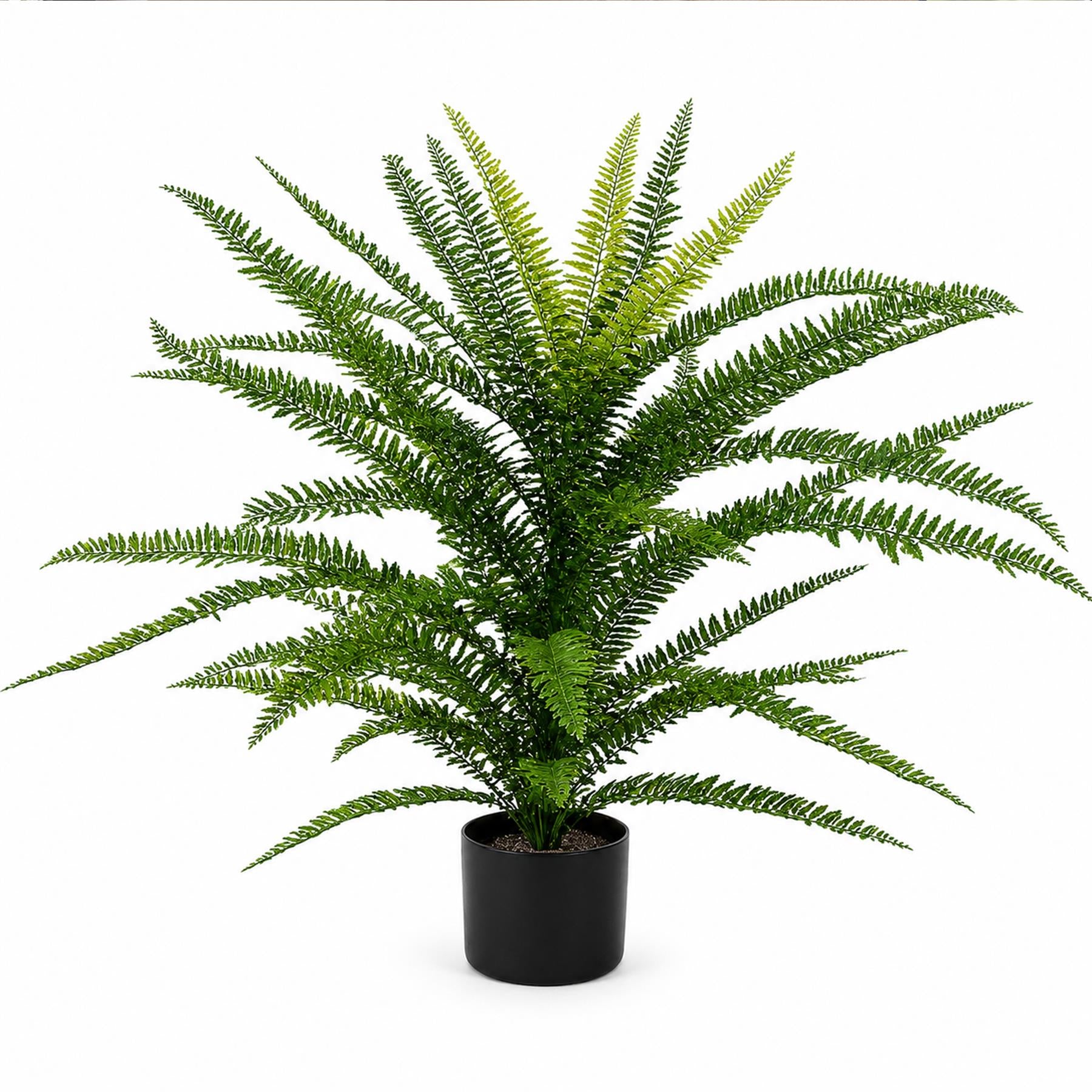 75cm Fire Retardant Plastic Boston Fern Plant with 49 Leaves - Premium Quality