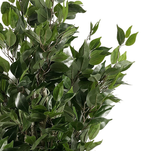 110cm Artificial Ficus Tree Silver Planter