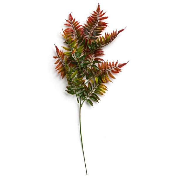 Pack of 6 x 50cm Artificial Fern Spray Stem - Autumn Orange