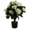 Leaf 70cm Artificial White Bush Hydrangea Plant Potted