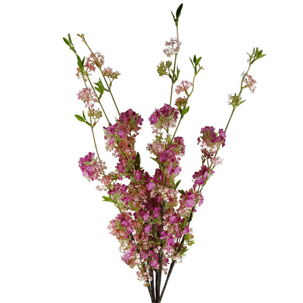 Pack of 6 x 100cm Pink Blossom Spray Stem - Premium Quality