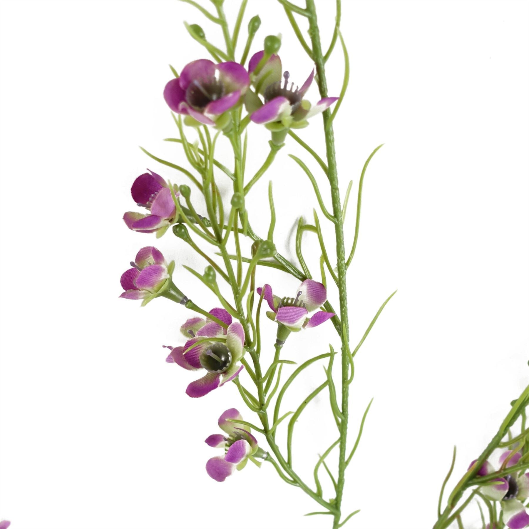 Pack of 6 x 100cm Artificial Foliage Stem with Small Flowers - Purple - Premium Quality