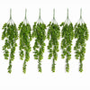 Pack of 6 x 75cm Artificial Trailing Round Leaf Hanging Foliage Plant - Classic Gloss Green