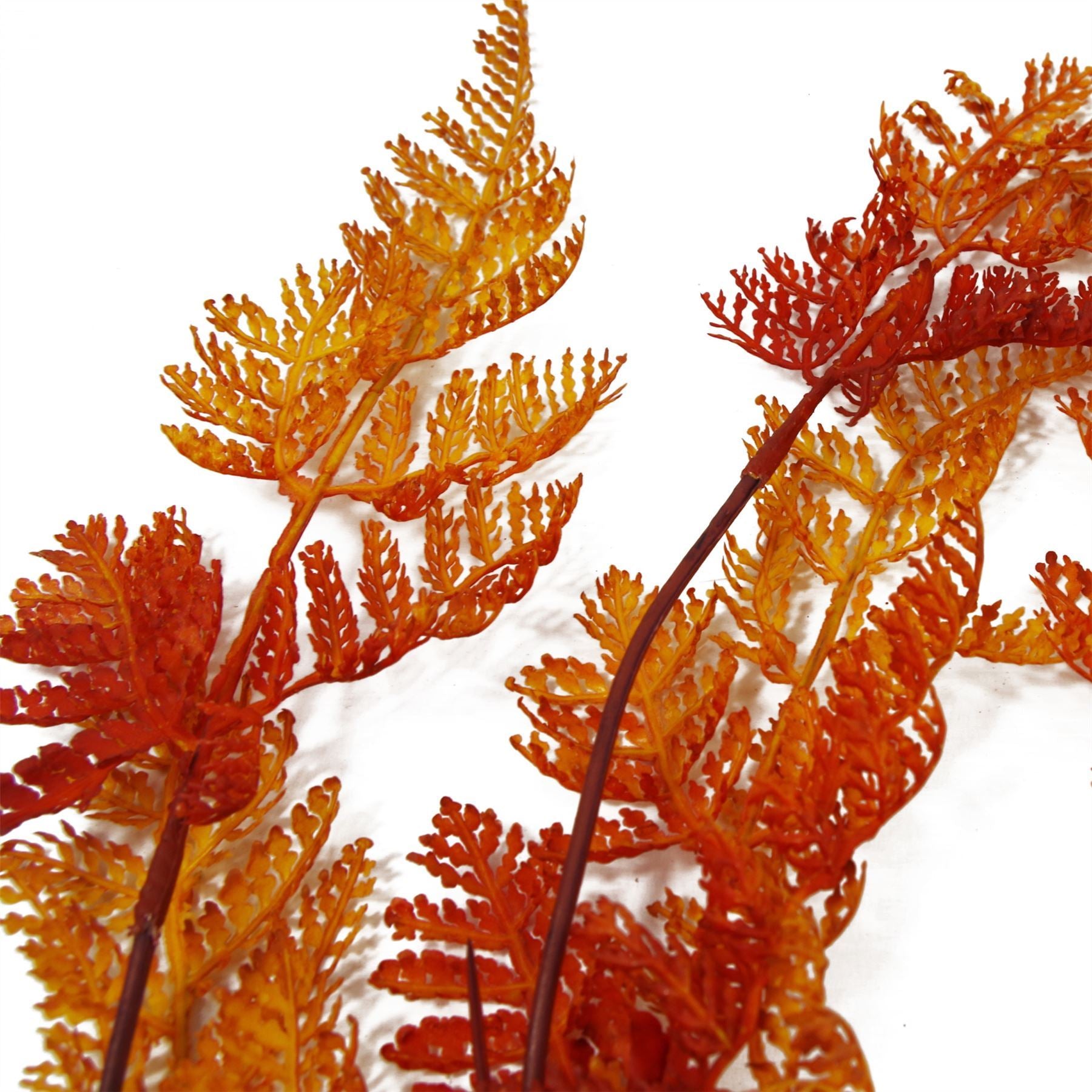 6 x 100cm Artificial Hanging Maidenhair Fern Plant Autumn Orange - Premium Quality