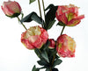 6 x 55cm Pink Peony Artificial Flower Stems - 24 flowers 18 buds - Premium Quality