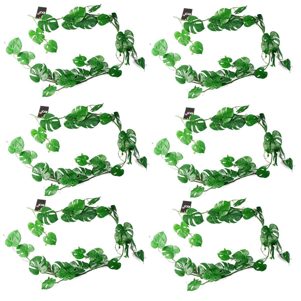 6 x 180cm Artificial Hanging Trailing Monstera Plant - Premium Quality
