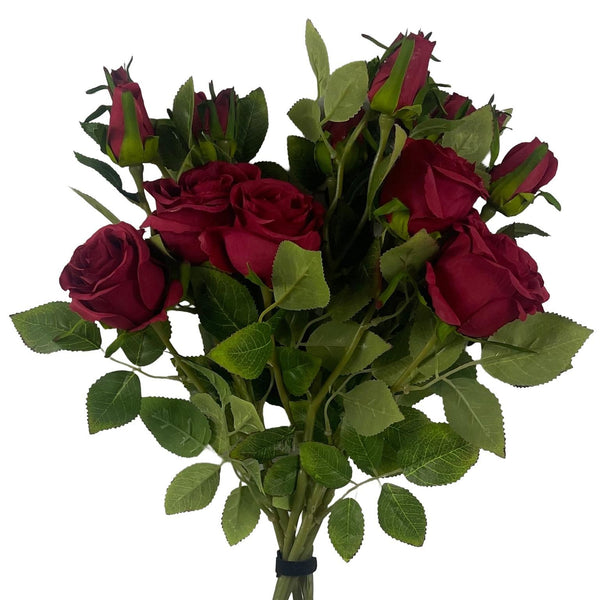 Pack of 6 x 60cm Artificial Red Rose Flower - Premium Quality