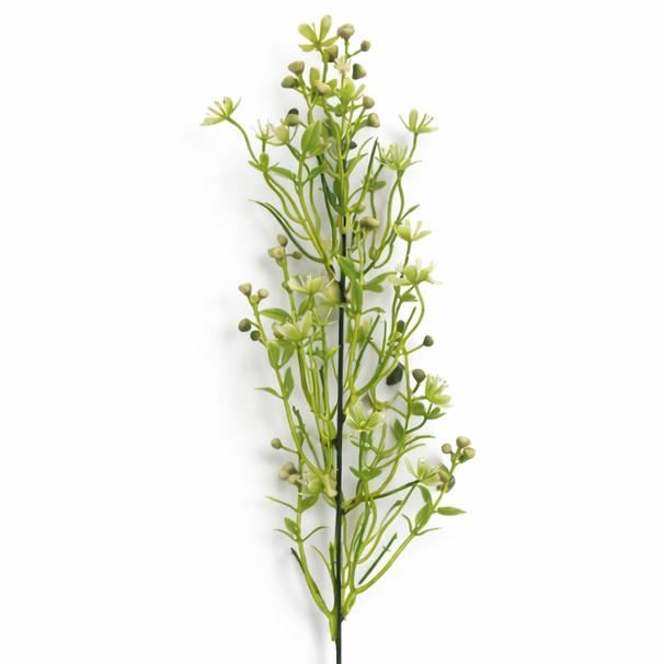 Pack of 6 x 48cm Artificial Wild Berry Blossom Spray Stem – Faux Green Floral Filler