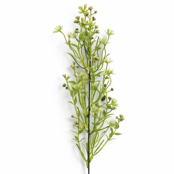 Pack of 6 x 48cm Artificial Wild Berry Blossom Spray Stem – Faux Green Floral Filler