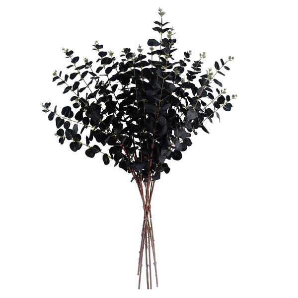 Pack of 6 x 80cm Black Eucalyptus Foliage Stem - Premium Quality