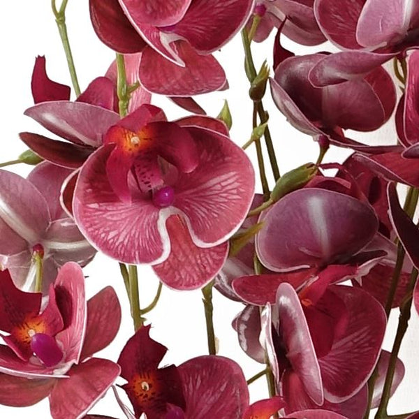 Artificial Flowers Dark Pink Mini Orchid Stem 80cm