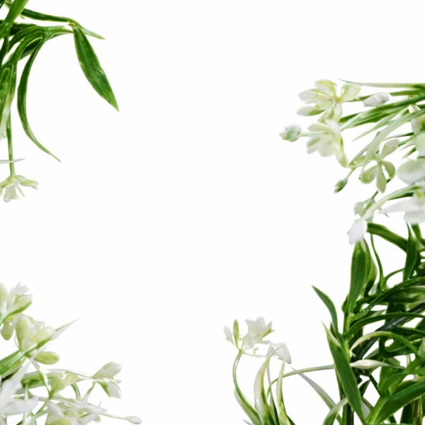 Pack of 6 x 170cm Artificial White Flowering Greenery Garland Hanging Decoration