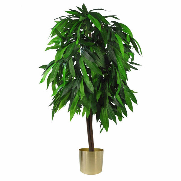 Artificial Mango Plant Tree Green Gold 120cm Plants Trunk