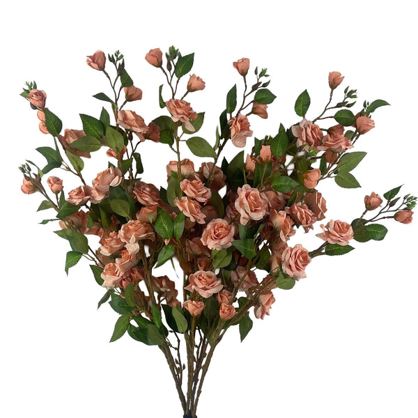 Pack of 6 x 90cm Artificial Pink Rose Stem