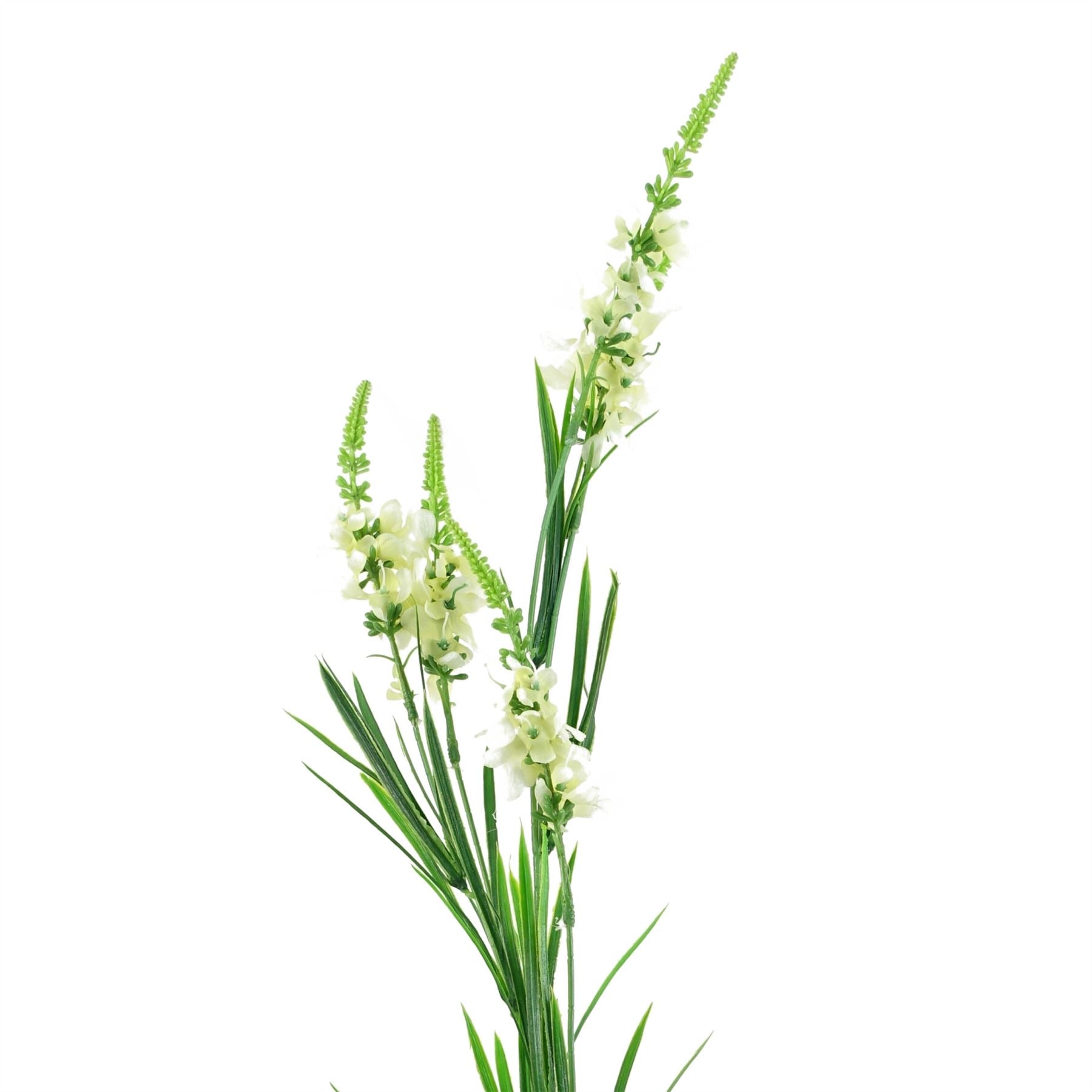 Pack of 6 x Artificial Flowers White Larkspur Artifical Stem 80cm