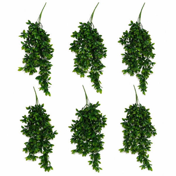 Pack of 6 x 70cm Artificial Trailing Laurel Botanik Hanging Plant Realistic Green Plastic Foliage - Premium Quality