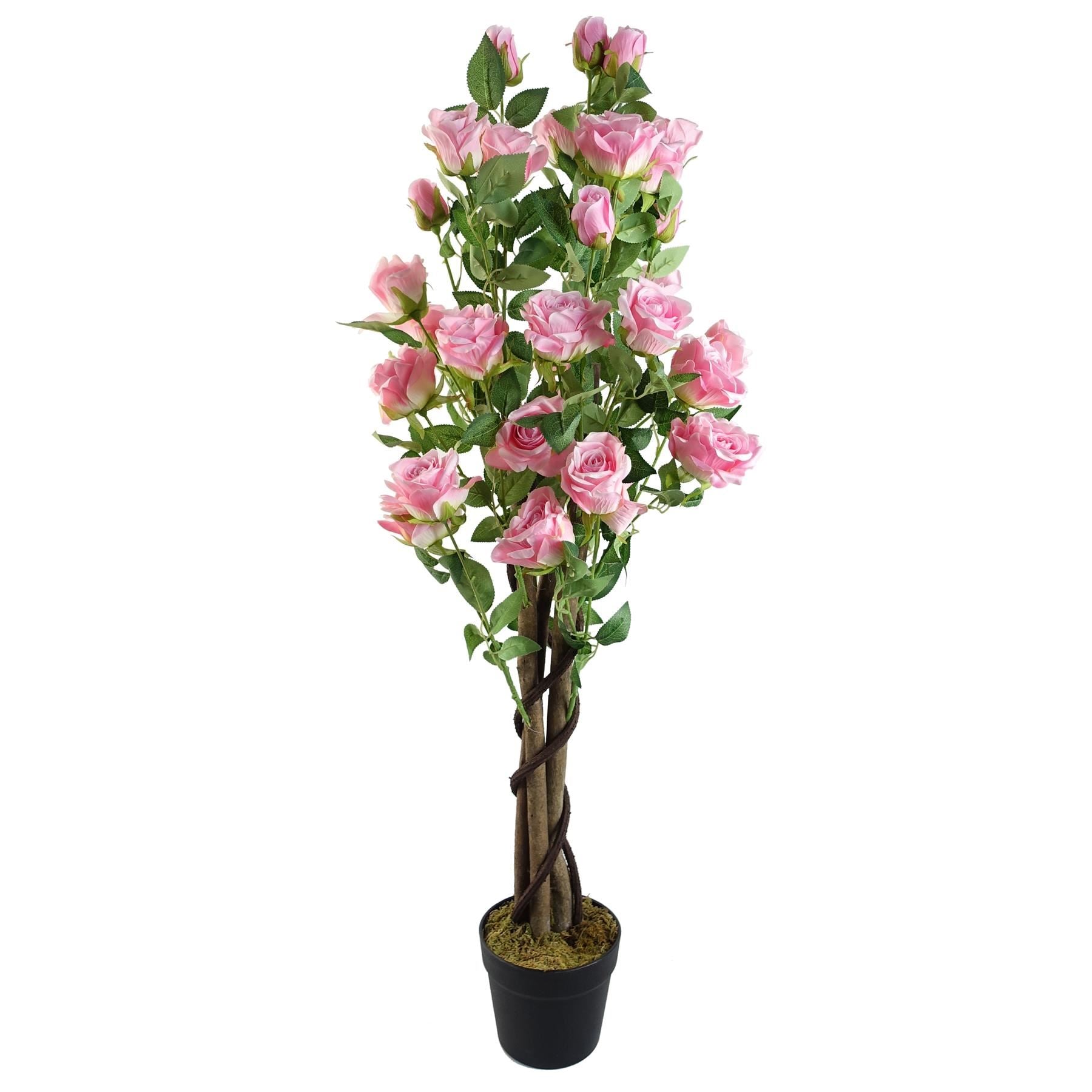105cm Artificial Pink Rose Tree - Premium Quality