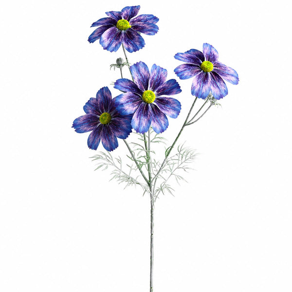 63cm Real Touch Artificial Purple Cosmos Spray - 4 Flowers