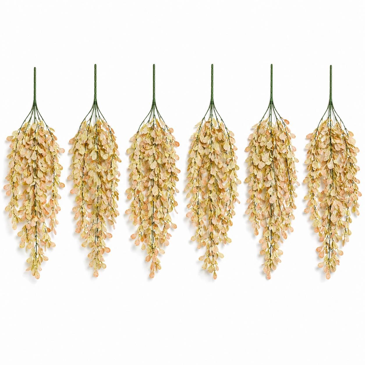 Pack of 6 x 70cm Artificial Trailing Botanik Spray Stem - Dusty Pink and Cream - Premium Quality