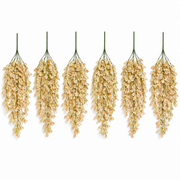 Pack of 6 x 70cm Artificial Trailing Botanik Spray Stem - Dusty Pink and Cream - Premium Quality