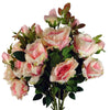 80cm Artificial Pink Rose Stem - 3 flowers