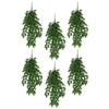 Pack of 6 x Hanging UV and Fire Resistant Artificial Clustered Fern Plant 128cm - Premium Quality