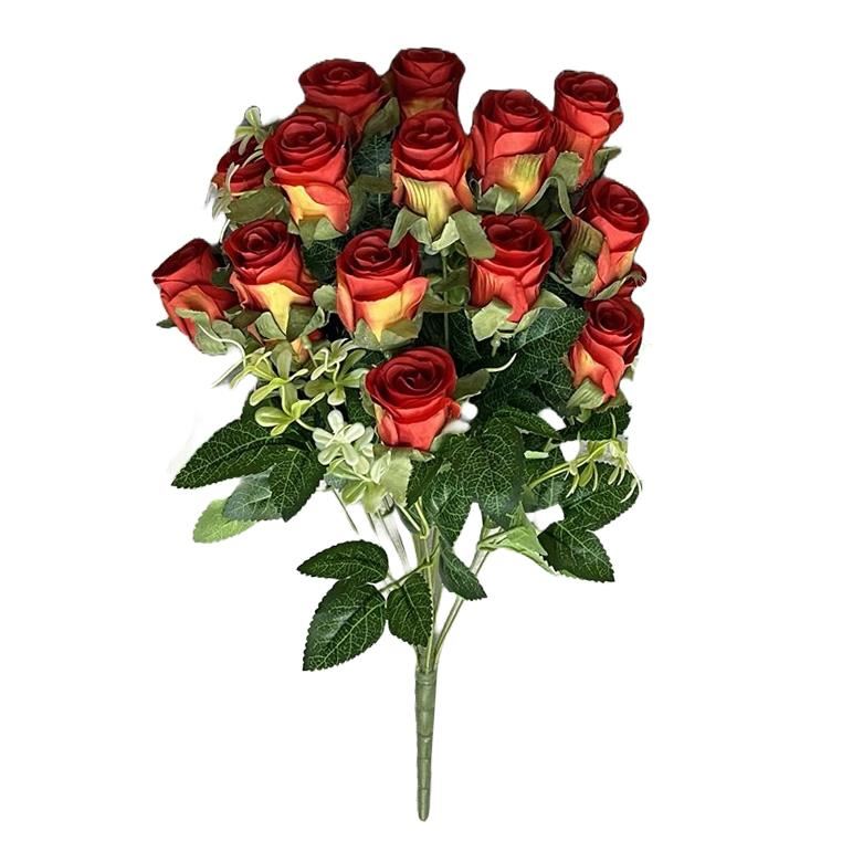 Pack of 6 x 52cm Artificial Red Rose Bunch