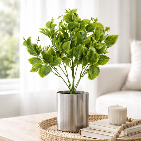 Pack of 6 x 32cm Artificial Leafy Foliage Stem Plant – Faux Green Decorative Fillers