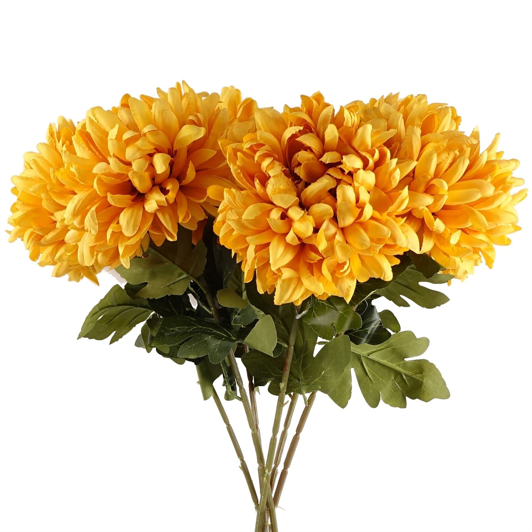 Pack of 6 x 75cm Extra Large Reflex Chrysanthemum - Gold - Premium Quality