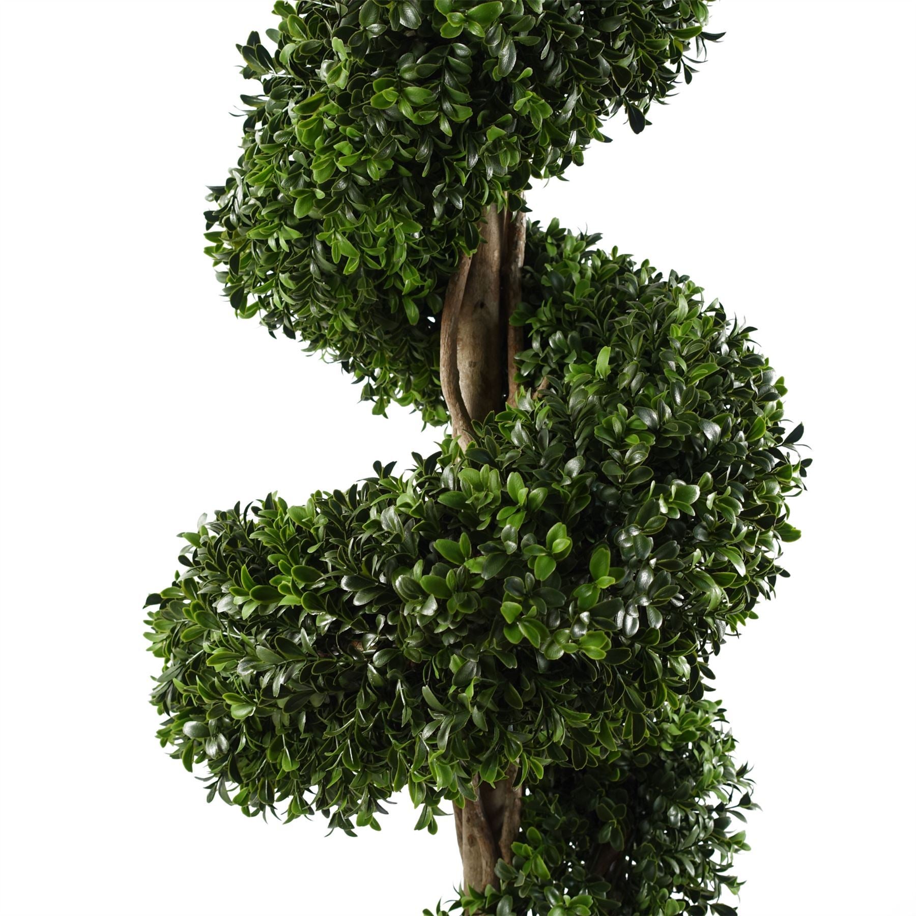 120cm Pair of Spiral Buxus Artificial Tree UV Resistant Outdoor Topiary - Premium Quality