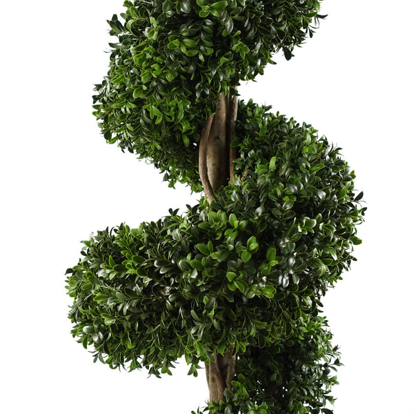 120cm Pair of Spiral Buxus Artificial Tree UV Resistant Outdoor Topiary - Premium Quality
