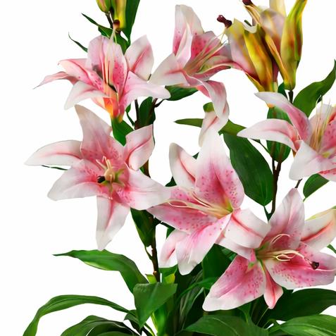 Artificial Flower Plant Tree 90cm Pink Lily 90cm Planter