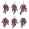 Pack of 6 x 80cm Artificial Dusky Purple Coral Fern Trailing Plant Decorative Hanging Foliage
