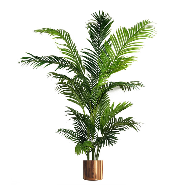 Artificial Palm Tree Extra Large - HUGE 180cm 6FT Copper Metal Planter