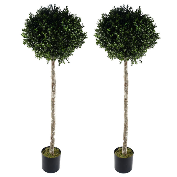 140cm Pair of Buxus Ball Artificial Tree UV Resistant Outdoor Topiary - Premium Quality
