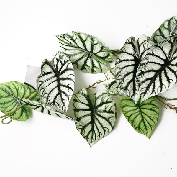 Artificial Hanging Plant Alocasia Dragon Scale Pack x 6